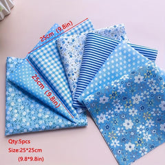 7pcs Floral Cotton Quilted Patches Fabric DIY Crafts