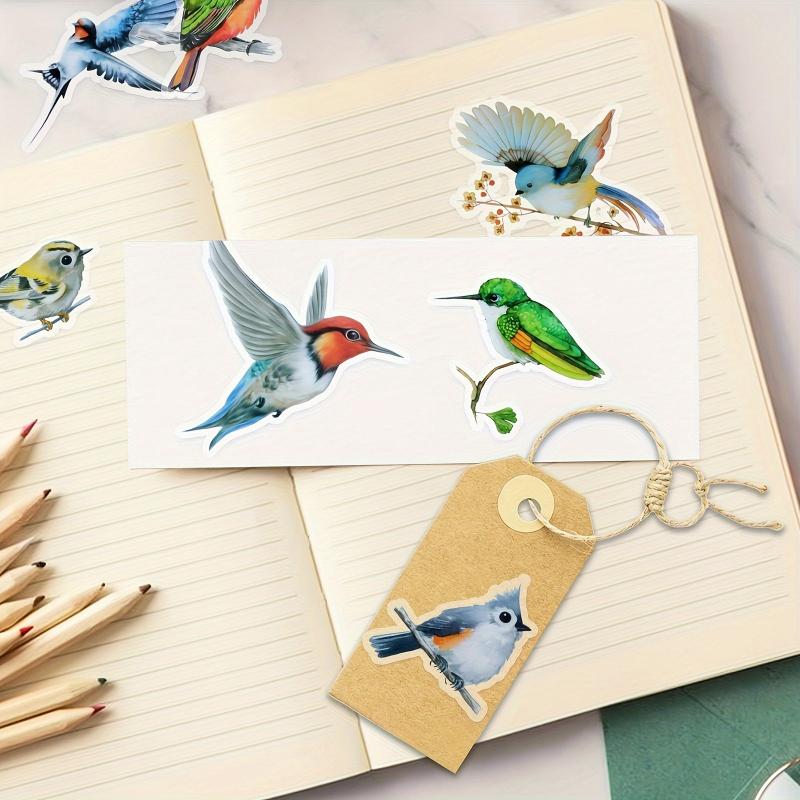40pcs Colorful Bird Stickers for Scrapbook Crafts and Journals
