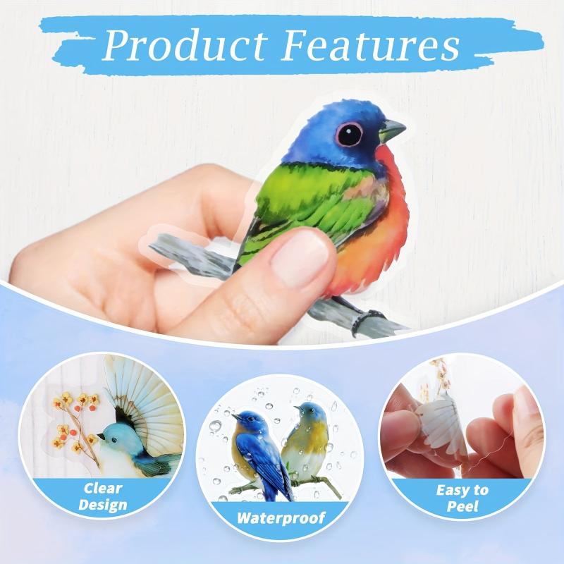 40pcs Colorful Bird Stickers for Scrapbook Crafts and Journals