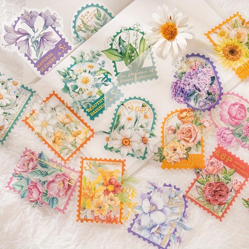 30pcs Plant Flower Stickers for DIY Art Supplies
