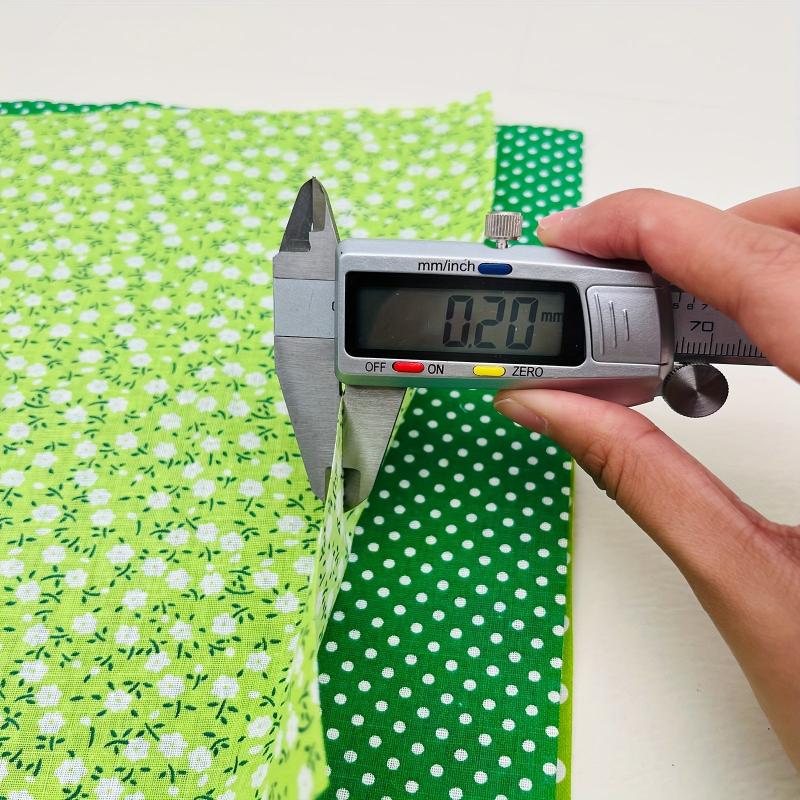 7pcs Green Fabric Printed Square Sewing And Patching Cloth Quilted Clothing