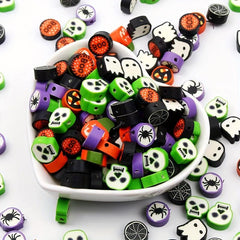 100pcs Mixed Halloween Clay Loose Beads Polymer Clay for DIY Jewelry Making