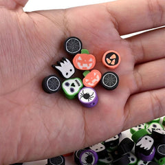 100pcs Mixed Halloween Clay Loose Beads Polymer Clay for DIY Jewelry Making