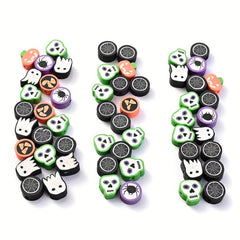 100pcs Mixed Halloween Clay Loose Beads Polymer Clay for DIY Jewelry Making