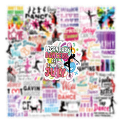 63pcs Dance Stickers Dance Party Favors Waterproof Vinyl Stickers