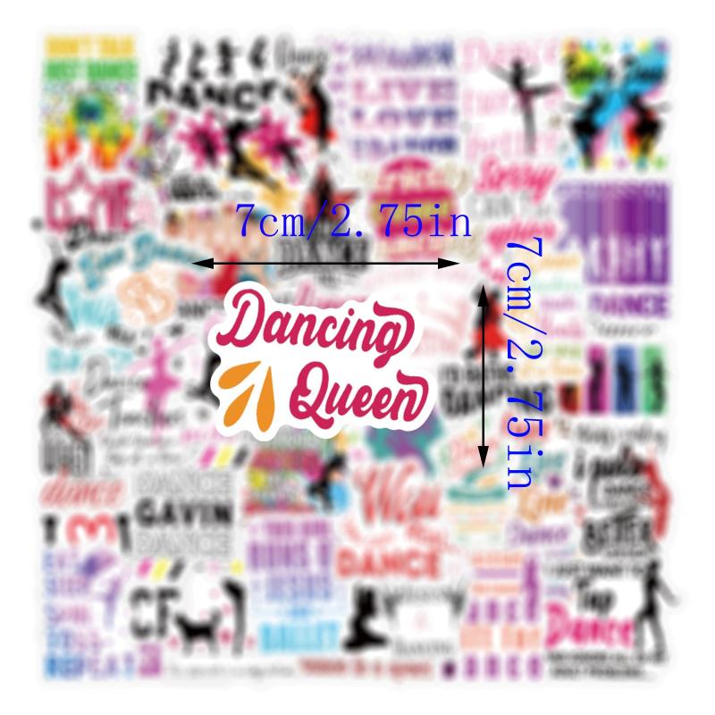 63pcs Dance Stickers Dance Party Favors Waterproof Vinyl Stickers