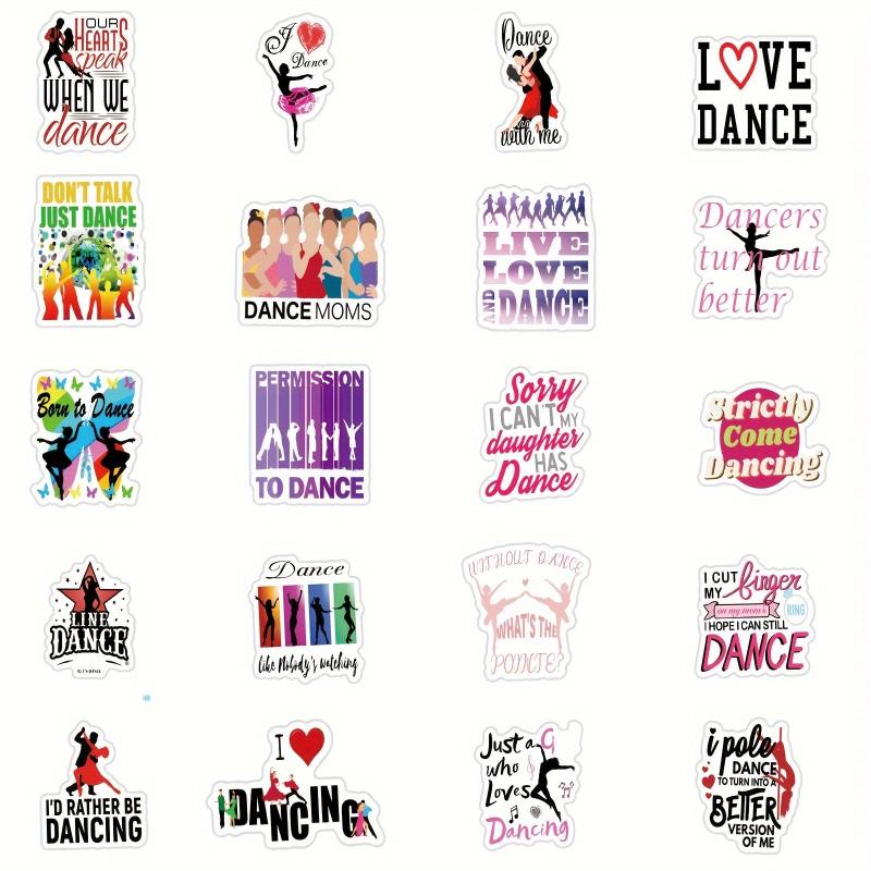 63pcs Dance Stickers Dance Party Favors Waterproof Vinyl Stickers