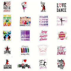63pcs Dance Stickers Dance Party Favors Waterproof Vinyl Stickers