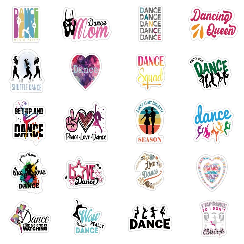 63pcs Dance Stickers Dance Party Favors Waterproof Vinyl Stickers