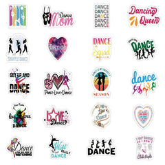 63pcs Dance Stickers Dance Party Favors Waterproof Vinyl Stickers