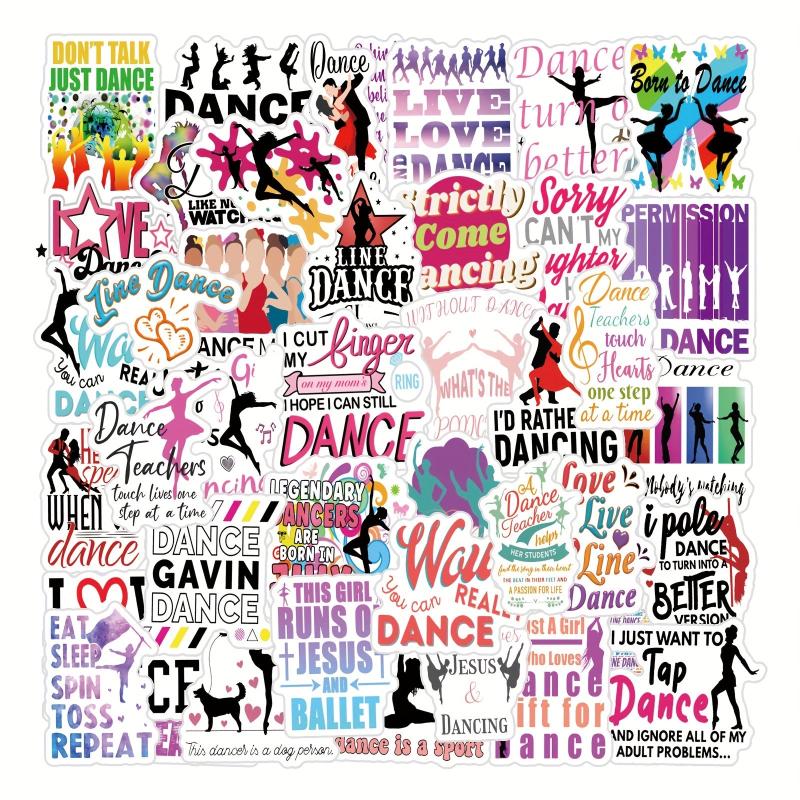63pcs Dance Stickers Dance Party Favors Waterproof Vinyl Stickers
