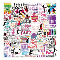 63pcs Dance Stickers Dance Party Favors Waterproof Vinyl Stickers