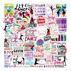 63pcs Dance Stickers Dance Party Favors Waterproof Vinyl Stickers
