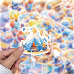 50pcs 3D Waterproof PVC Guitar Stickers for Mobile Phones Notebooks Toys