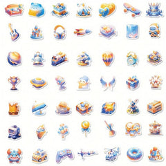 50pcs 3D Waterproof PVC Guitar Stickers for Mobile Phones Notebooks Toys
