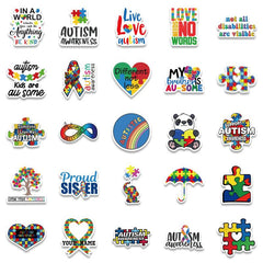50pcs Cartoon Care Awareness Stickers Waterproof DIY Decoration