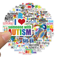 50pcs Cartoon Care Awareness Stickers Waterproof DIY Decoration