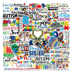 50pcs Cartoon Care Awareness Stickers Waterproof DIY Decoration