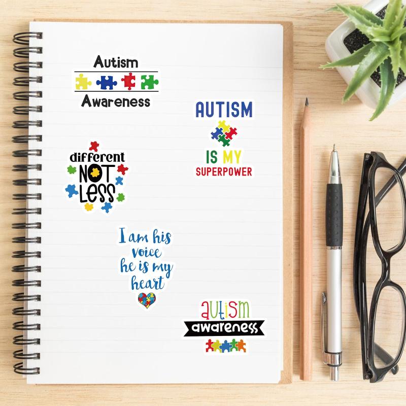 50pcs Cartoon Care Awareness Stickers Waterproof DIY Decoration