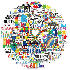 50pcs Cartoon Care Awareness Stickers Waterproof DIY Decoration