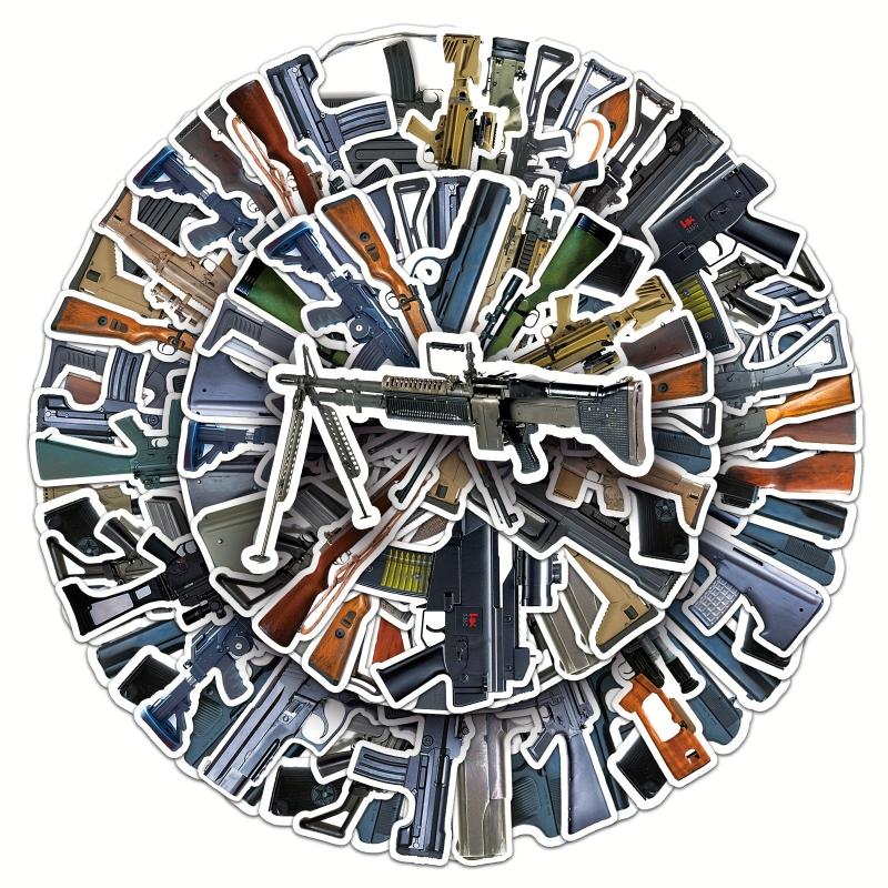 50pcs Military Gun Series Stickers Waterproof Decorative DIY Creative Toys