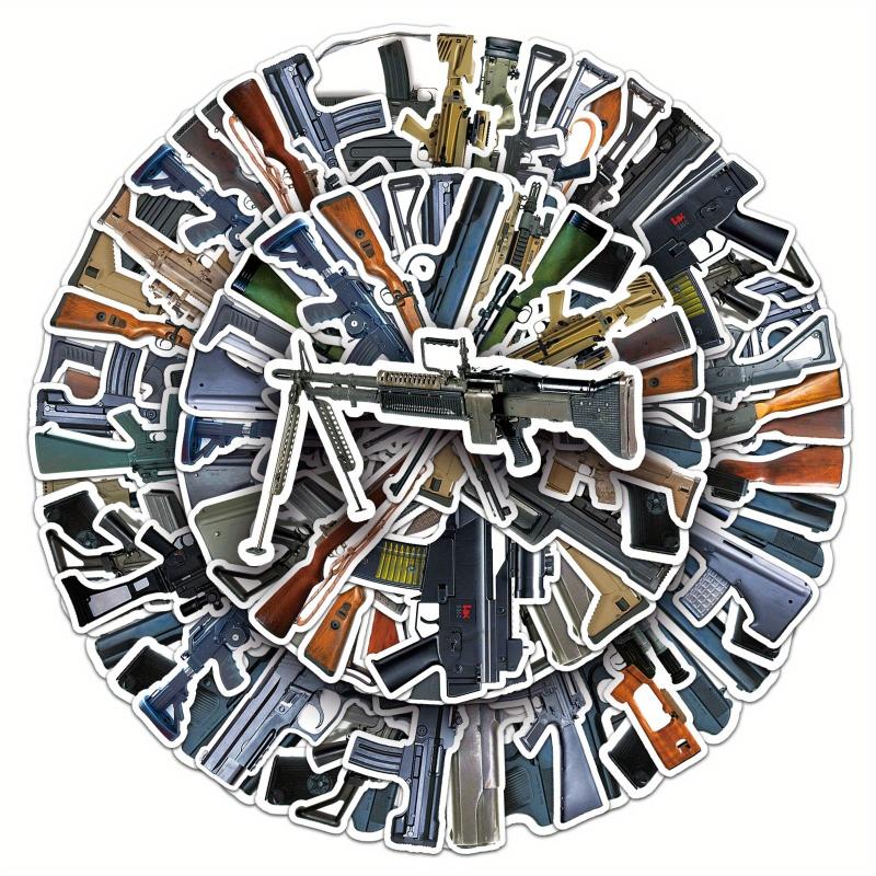 50pcs Military Gun Series Stickers Waterproof Decorative DIY Creative Toys