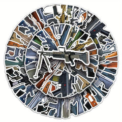 50pcs Military Gun Series Stickers Waterproof Decorative DIY Creative Toys