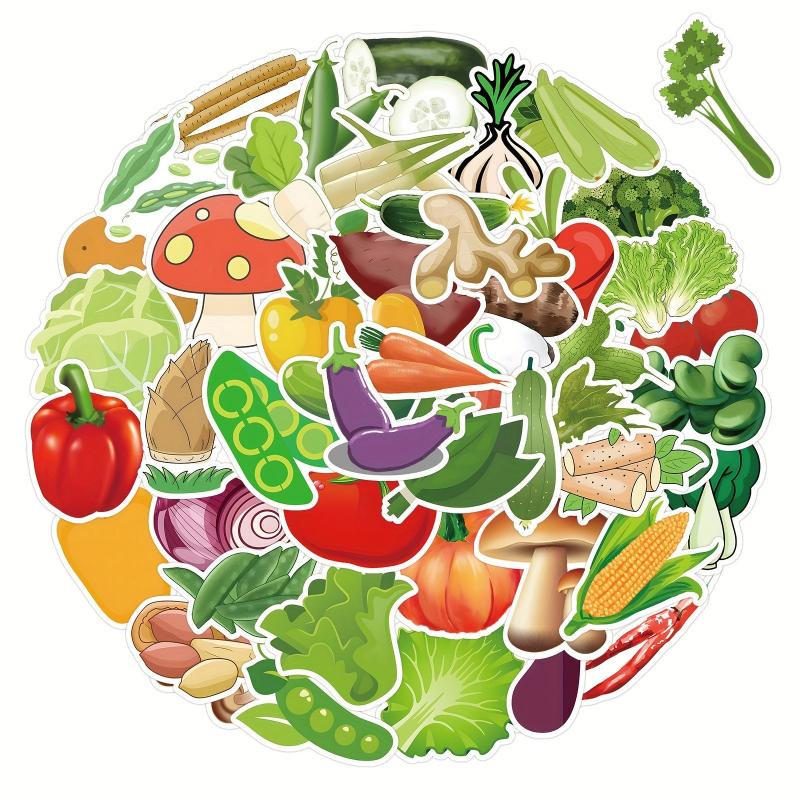 Vegetables Stickers Waterproof Decals For Water Bottles Laptop