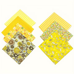 7pcs 49 78 49 Yellow Square Print Quilt Fabric Bundles for DIY Crafts