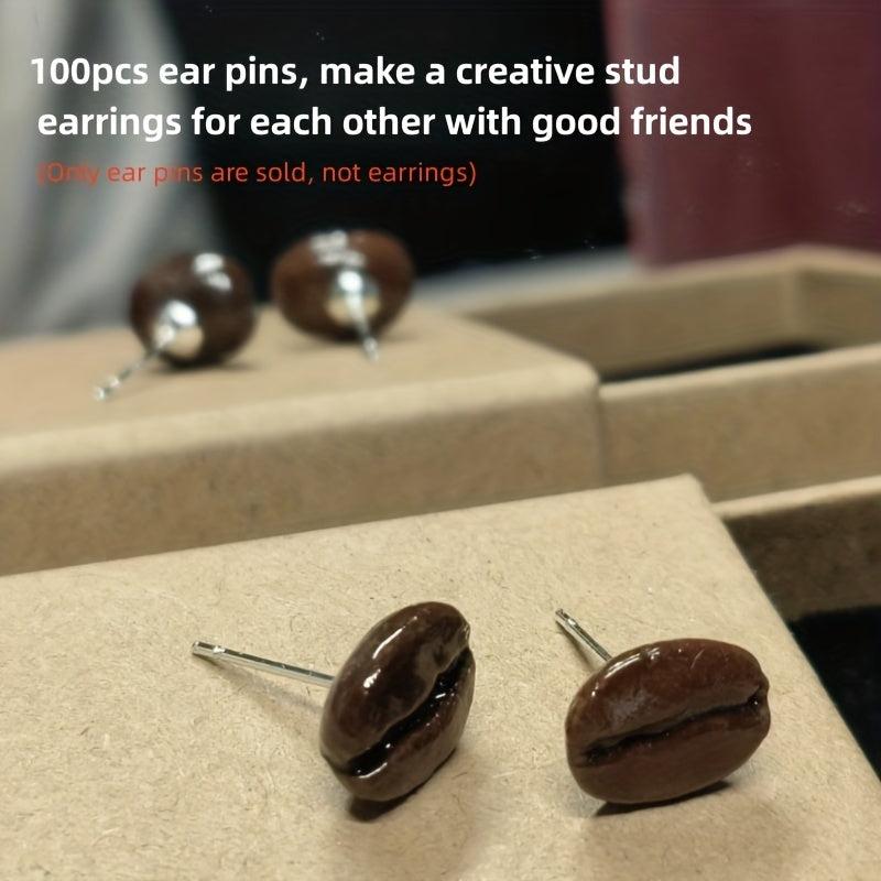 100pcs Stainless Steel Flat Bottom Disc Stud Earrings Set DIY Making Ear
