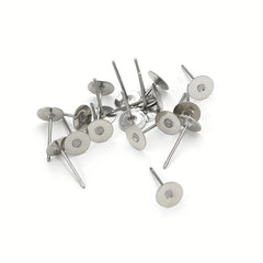 100pcs Stainless Steel Flat Bottom Disc Stud Earrings Set DIY Making Ear