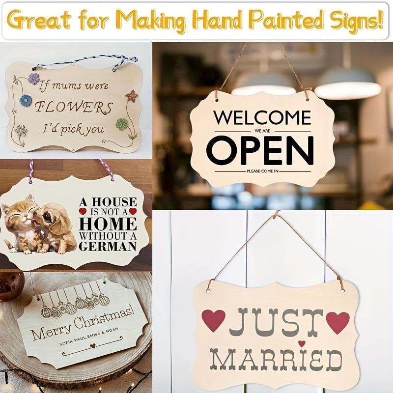 12pcs Blank Wooden Crafts Rectangular Hanging Decorations DIY Painting Crafts