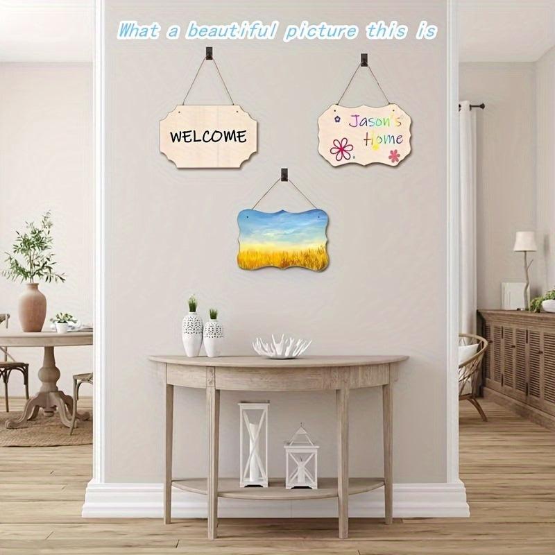 12pcs Blank Wooden Crafts Rectangular Hanging Decorations DIY Painting Crafts