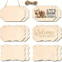 12pcs Blank Wooden Crafts Rectangular Hanging Decorations DIY Painting Crafts