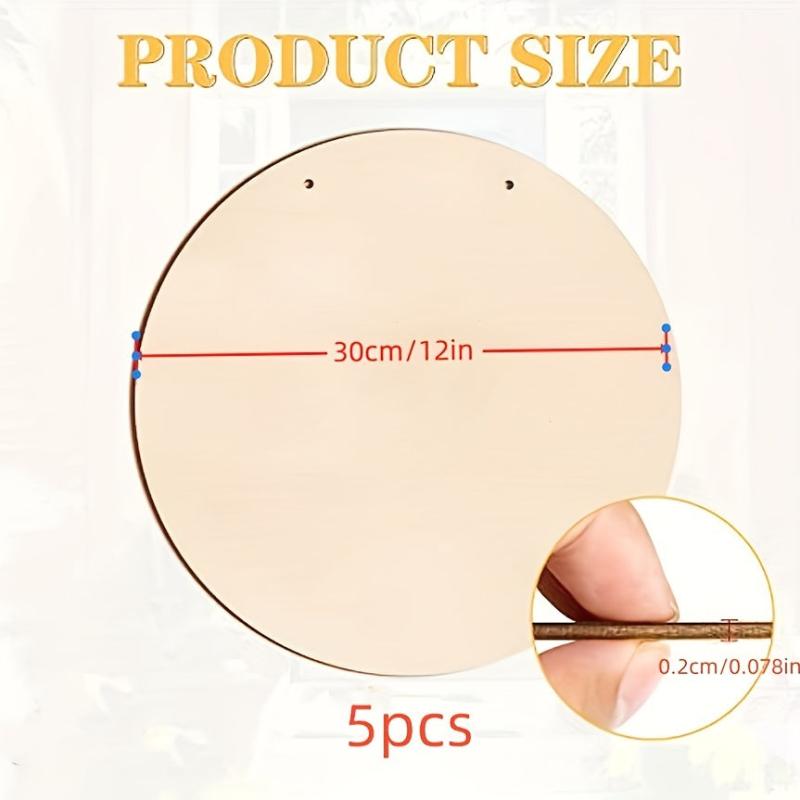 5pcs 30 48 Cm Wooden Round Crafts DIY Door Hanging Rack Wood Burning Painting