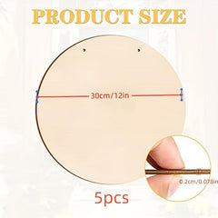 5pcs 30 48 Cm Wooden Round Crafts DIY Door Hanging Rack Wood Burning Painting