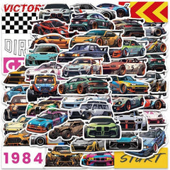 50pcs Modified Car Racing Stickers For Decoration