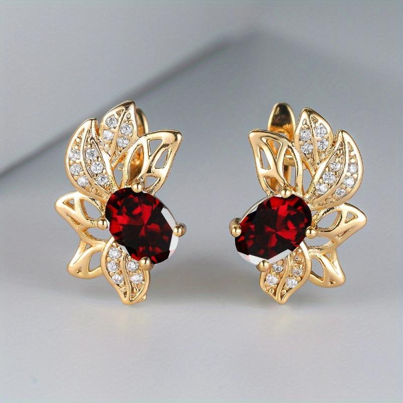 Zircon Flower Drop Earrings Vintage Wedding Bride Party Gift