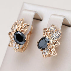 Zircon Flower Drop Earrings Vintage Wedding Bride Party Gift