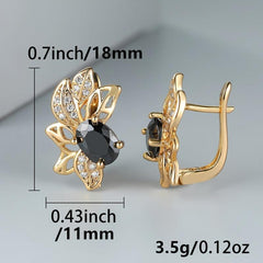 Zircon Flower Drop Earrings Vintage Wedding Bride Party Gift