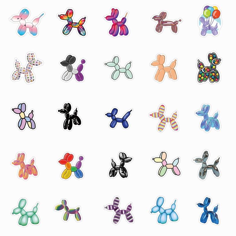 65pcs Balloon Dog Elk Doodle Funny Cartoon Waterproof Stickers Pack
