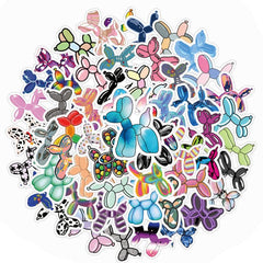 65pcs Balloon Dog Elk Doodle Funny Cartoon Waterproof Stickers Pack