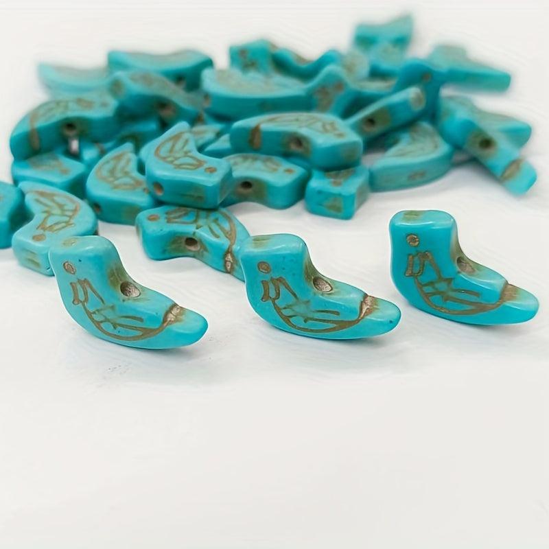20pcs Birds Shaped Turquise Beads DIY Loose Beads For Jewelry Making Gift