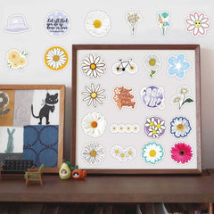 50 Flower Stickers Scrapbook Laptop Window Bottle Skateboard Decor