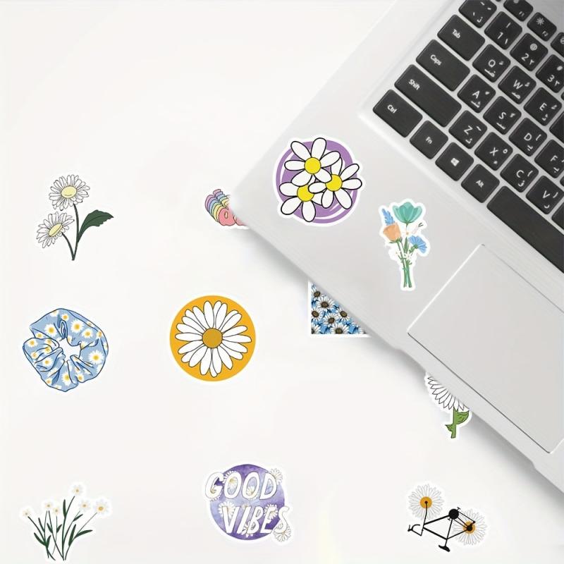 50 Flower Stickers Scrapbook Laptop Window Bottle Skateboard Decor