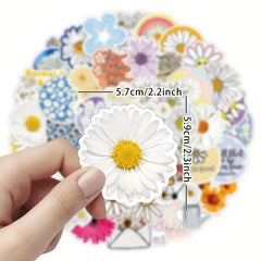 50 Flower Stickers Scrapbook Laptop Window Bottle Skateboard Decor