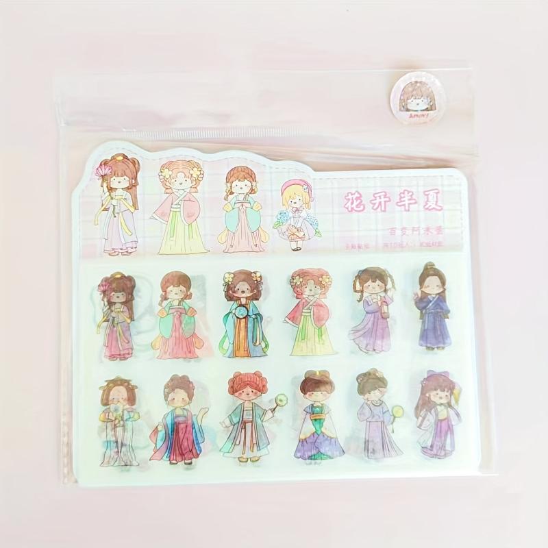 10pcs Cartoon Washi Paper Journal Decoration Stickers