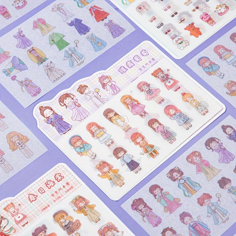 10pcs Cartoon Washi Paper Journal Decoration Stickers