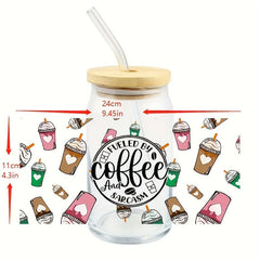 Cartoon Print Heat Transfer Sticker Cup Sticker Christmas DIY Glass