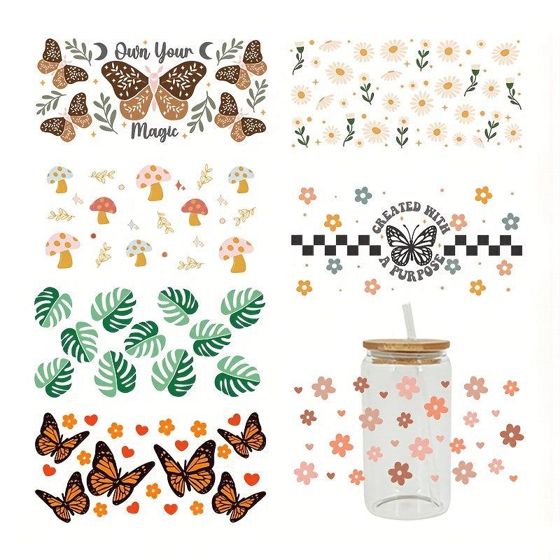Cartoon Print Heat Transfer Sticker Cup Sticker Christmas DIY Glass